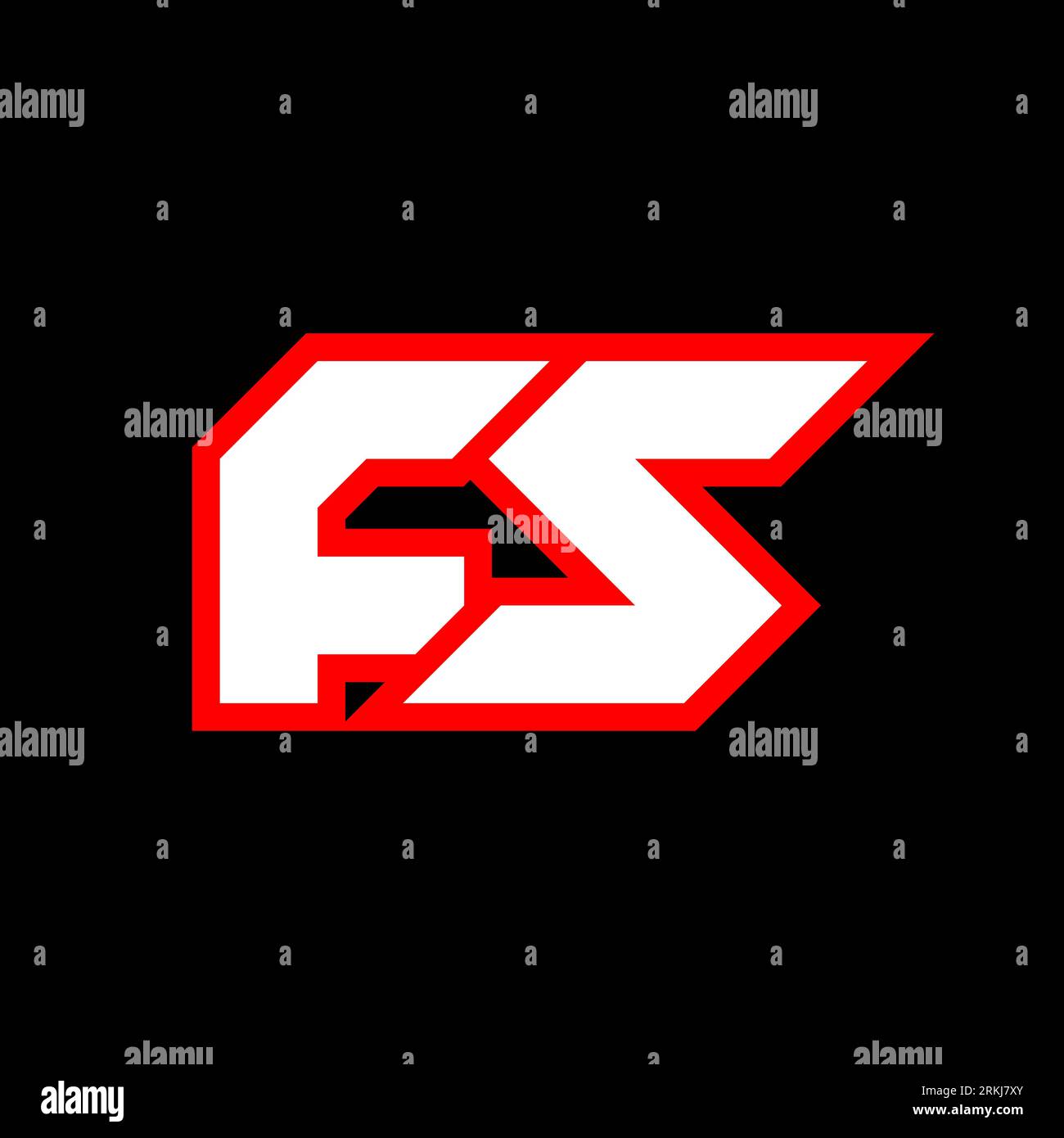 FS-Logo, anfängliches FS-Letter-Design im Science-fiction-Stil. FS-Logo für Spiele, eSport, Technologie, Digital, Community oder Business. F S Sport Modern Ita Stock Vektor