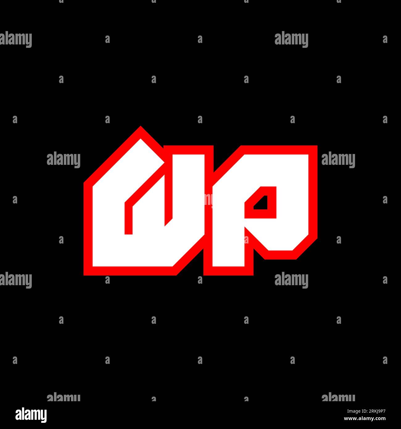 WP-Logo, anfängliches WP-Buchstabendesign im Science-fiction-Stil. WP-Logo für Spiele, E-Sport, Technologie, Digital, Community oder Business. W P Sport Modern Ita Stock Vektor