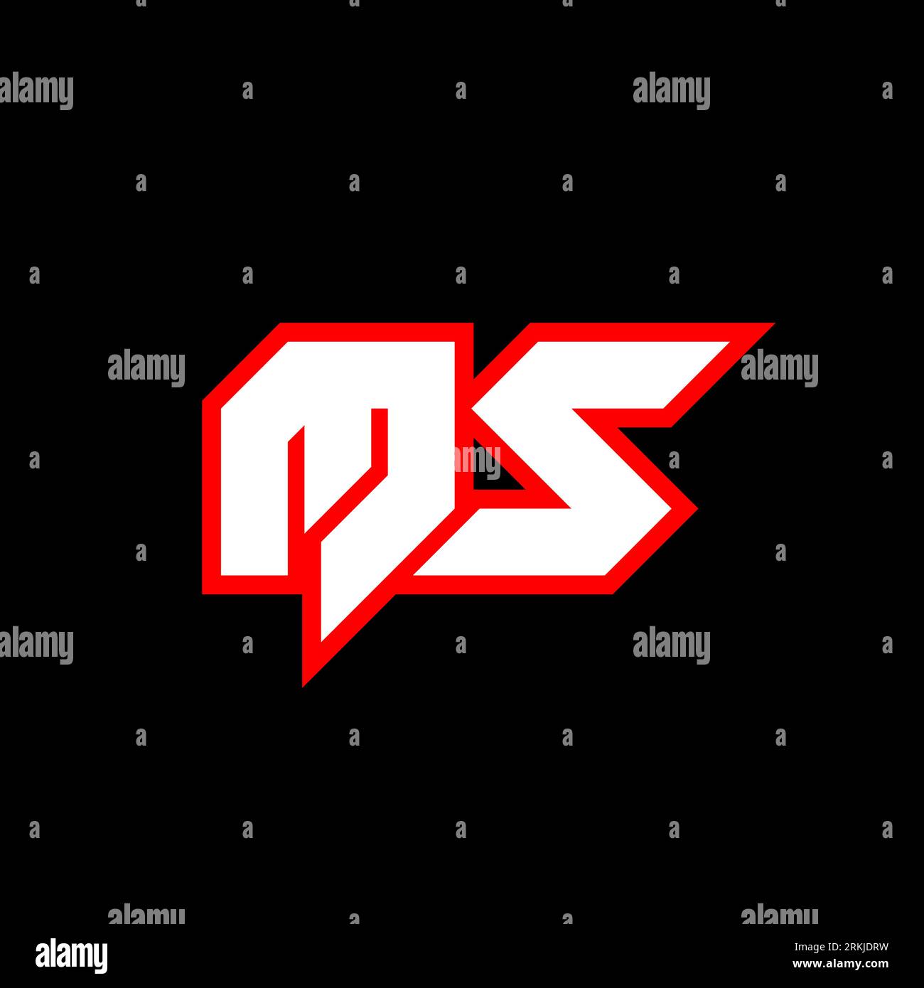 Ms-Logo, erstes MS-Letter-Design im Science-fiction-Stil. Ms-Logo für Spiele, eSport, Technologie, Digital, Community oder Business. M S Sport Modern Ita Stock Vektor