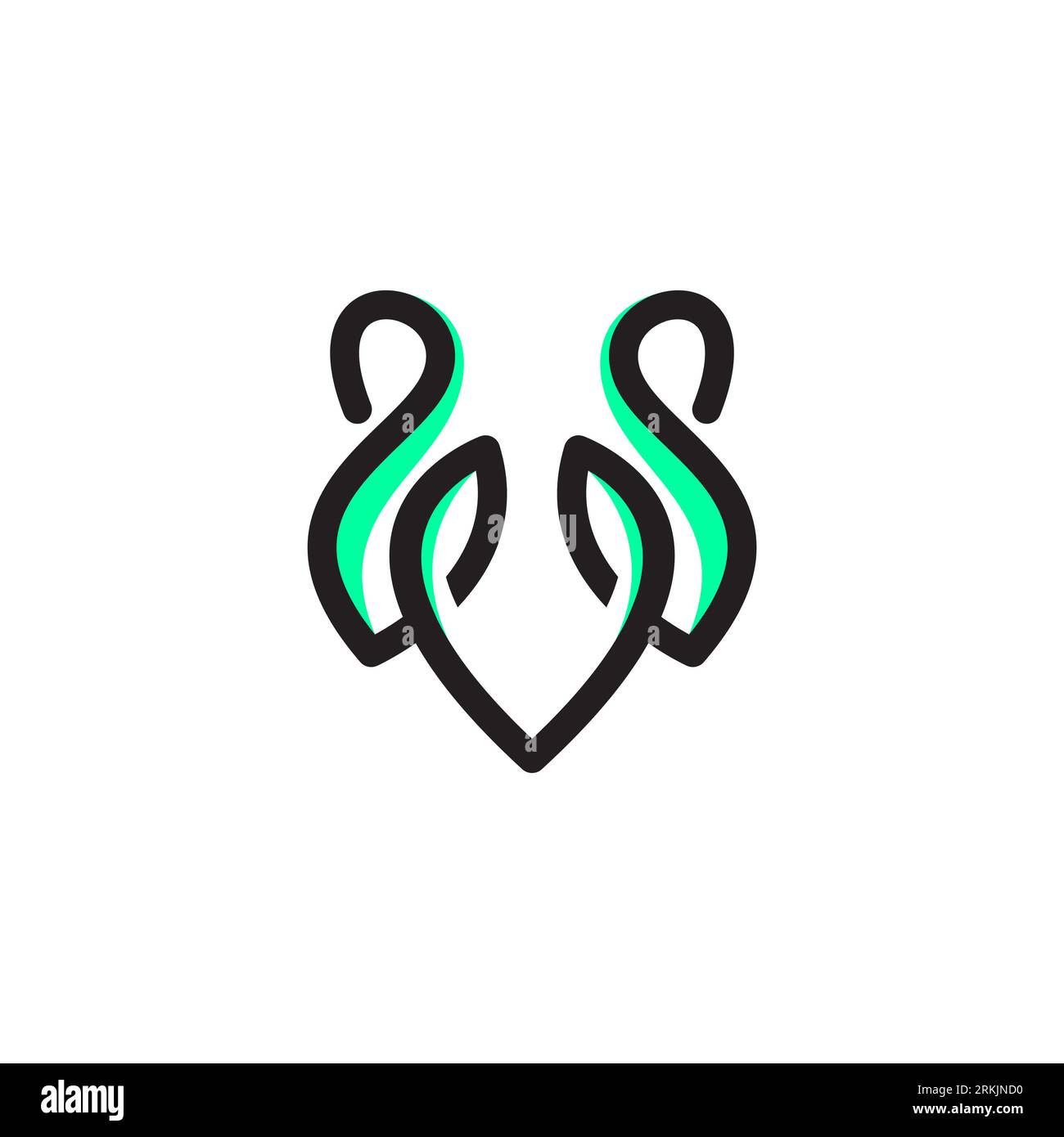 VW Line Logo-Design. Buchstabe WV Symbol Vektor Stock Vektor