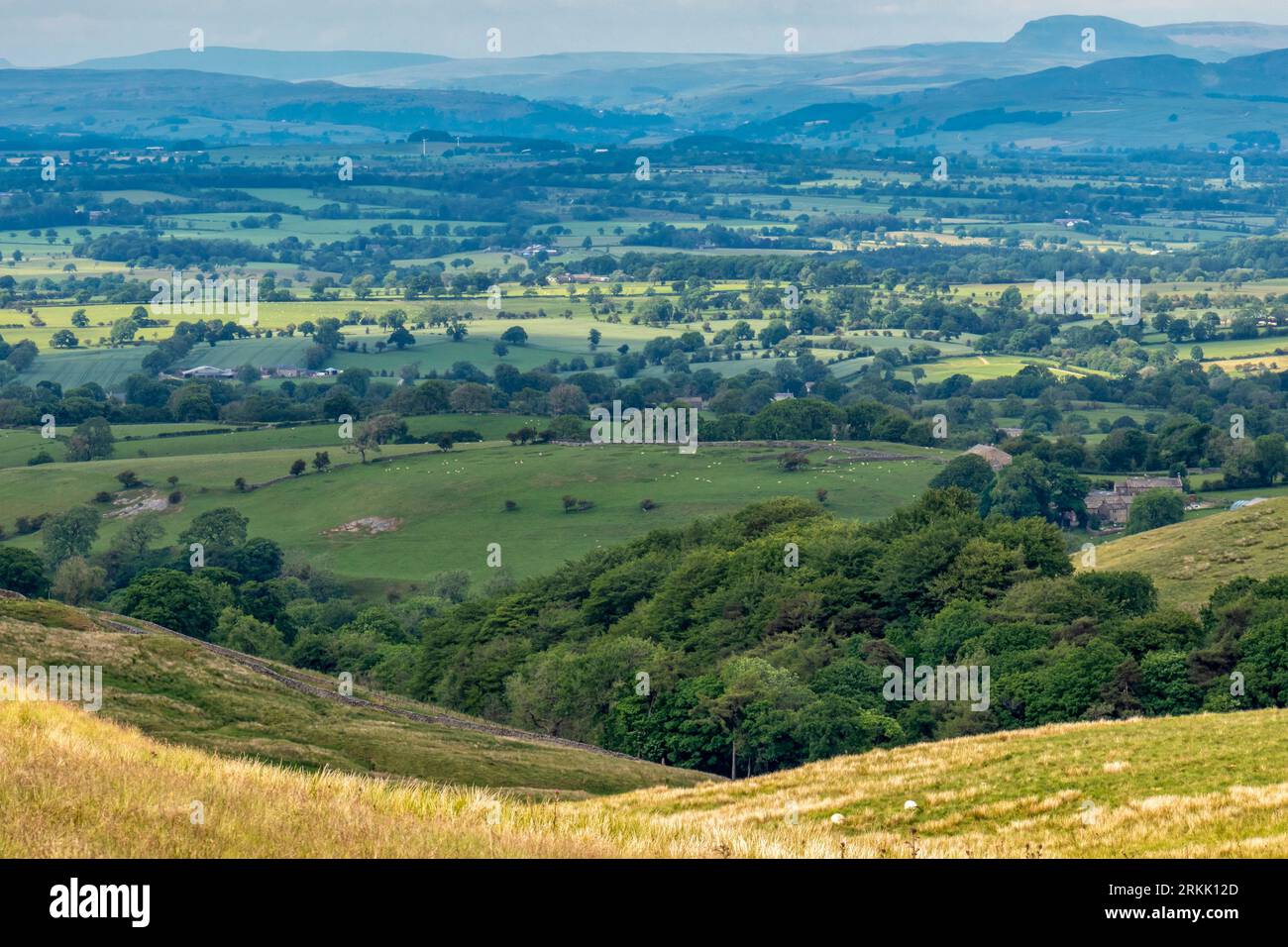 Pendle Hill, Lancashire - Blick von oben. Stockfoto