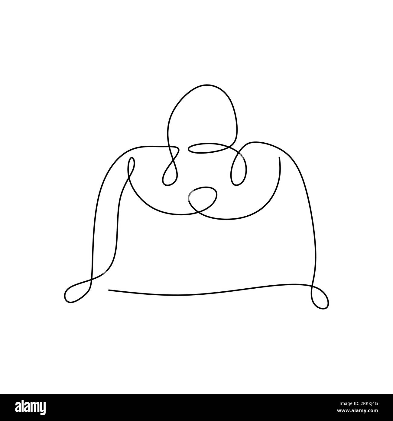 Einzeilige Vektorillustration einer Frauentasche. Elegante Damentasche mit Klappe und Griff. Ledertasche für Damen. Fashion Girl Concept gezeichnet f Stock Vektor