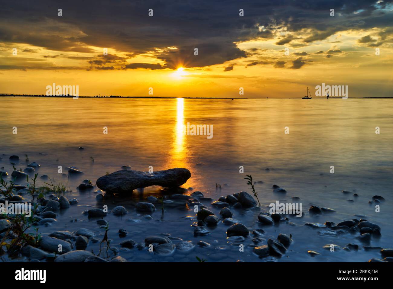 Am Bodensee bei Bregenz (Österreich) und Lindau (Deutschland) Stockfoto
