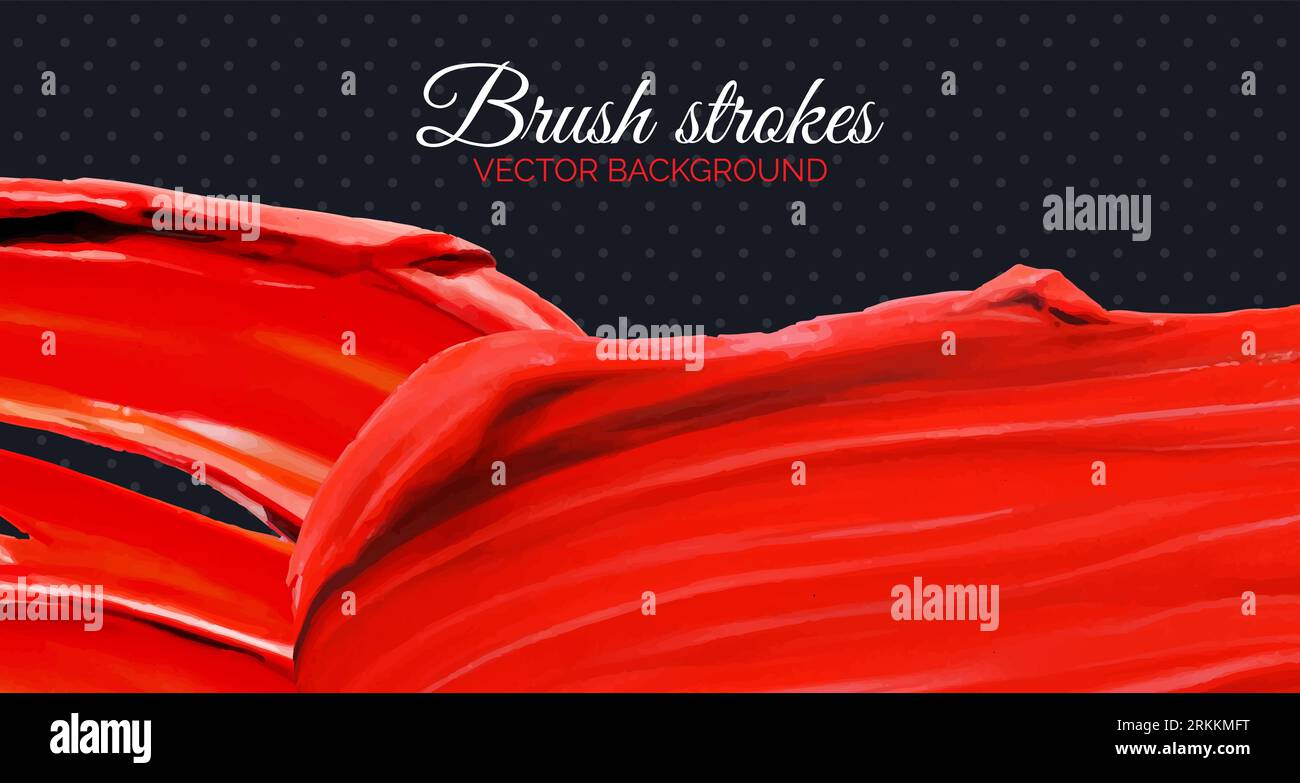 Horizontal web banner with red brush strokes. Stock Vektor