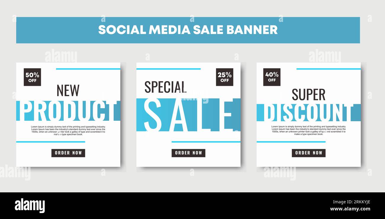 Verkauf Social Media Post Design Vorlagen Vektor Set, Hintergründe Stock Vektor
