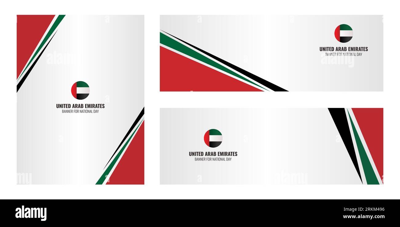 Vector Template Header Banner Für Vereinigte Arabische Emirate Feiern Nationalfeiertag. Stock Vektor