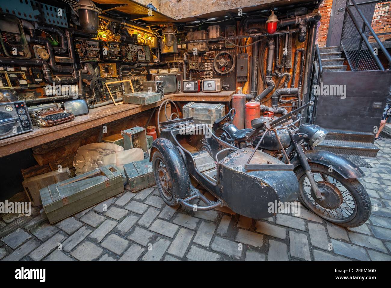 Kryvka Hidden Restaurant Courtyard - Lviv, Ukraine Stockfoto