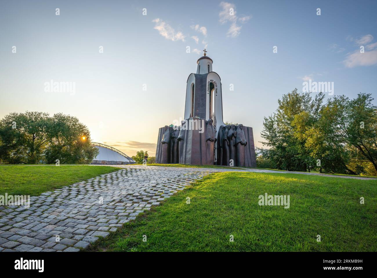 Söhne des Vaterlandes Denkmal auf der Insel der Tränen - Minsk, Belarus Stockfoto