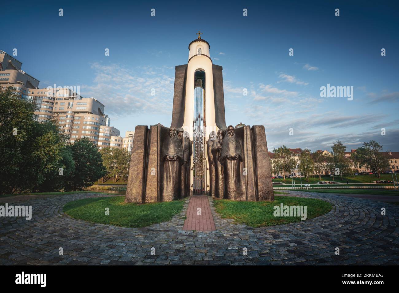 Söhne des Vaterlandes Denkmal auf der Insel der Tränen - Minsk, Belarus Stockfoto