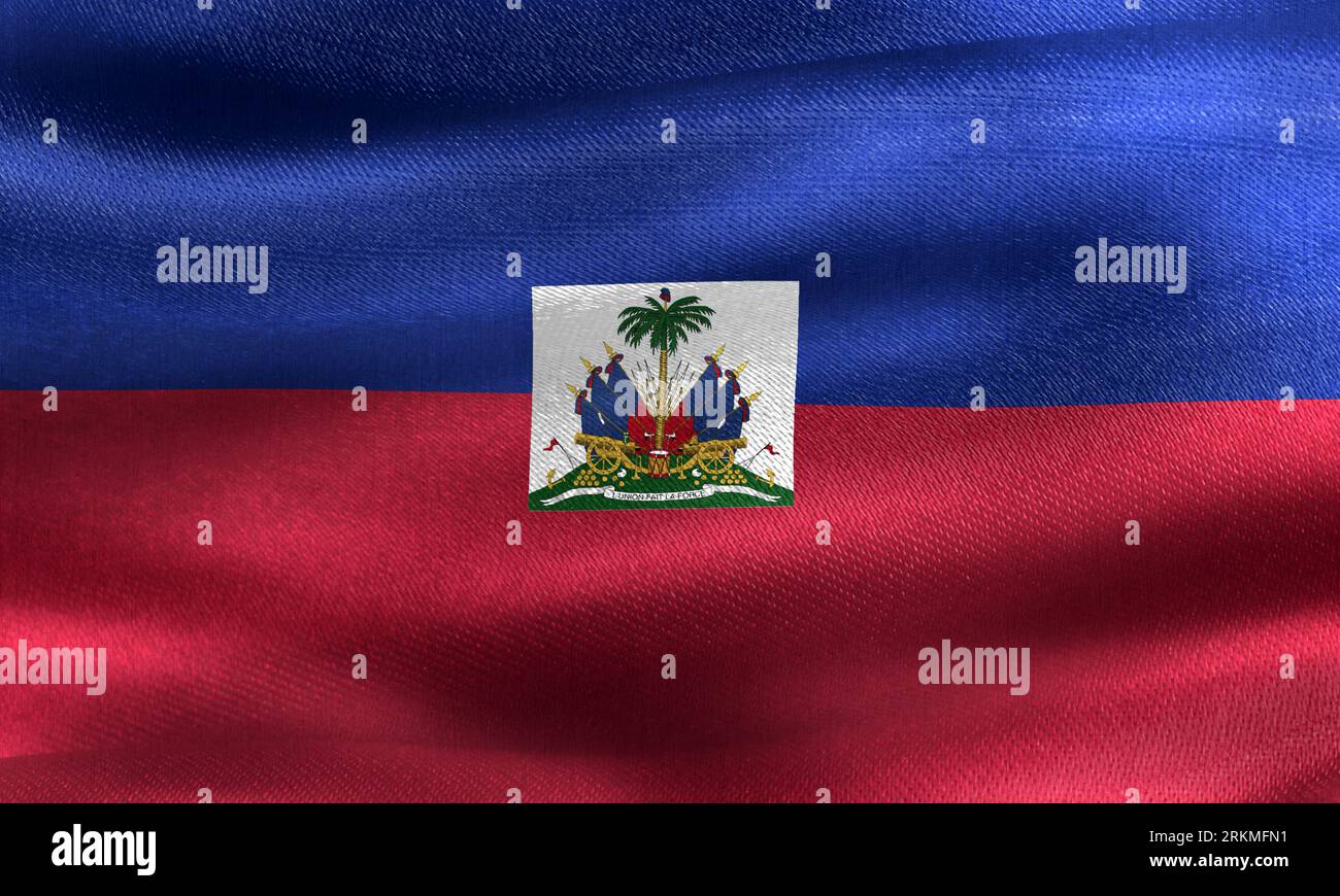 Haitianische Flagge - Realistische Wehende Stoffflagge Stockfoto