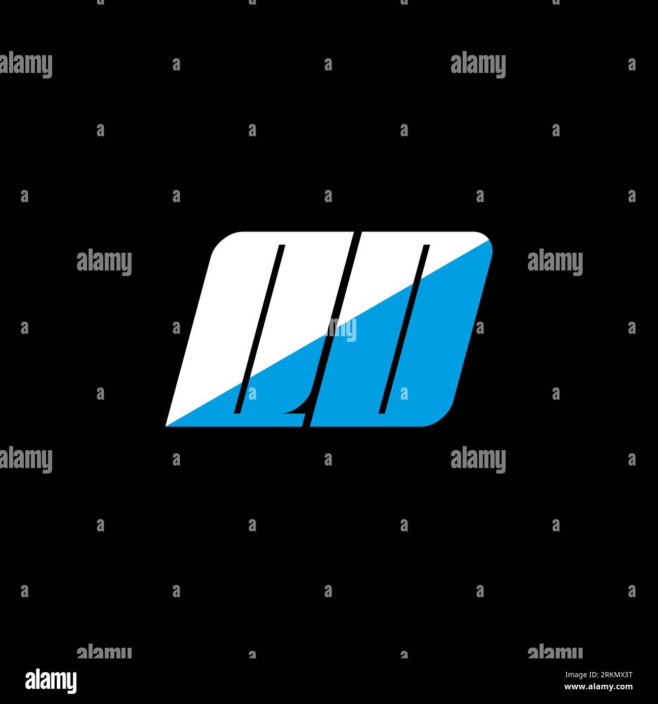 QD letter logo design on black background. QD creative initials letter logo concept. QD icon design. QD white and blue letter icon design on black bac Stock Vektor