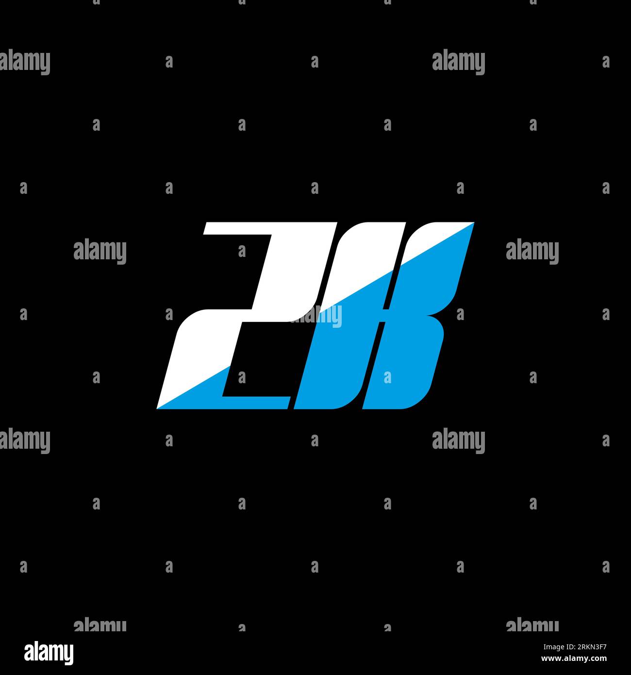 Logo-Design mit ZK-Buchstaben auf schwarzem Hintergrund. ZK Creative Initials Letter Logo Konzept. ZK-Icon-Design. ZK-Design mit weißem und blauem Buchstaben auf schwarzem bac Stock Vektor