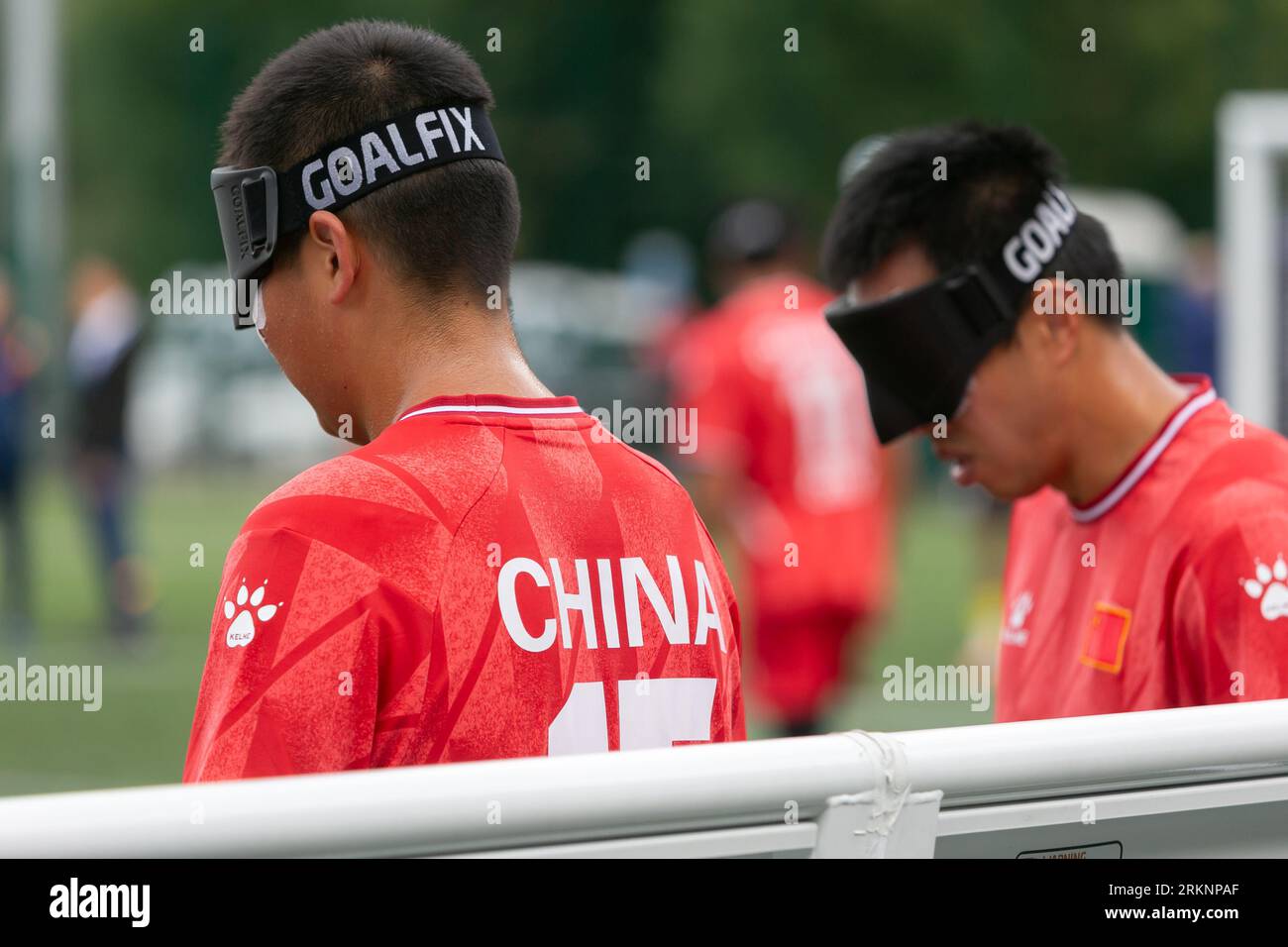 Birmingham, Großbritannien. 25. August 2023. Argentinien gewinnt das Finale der IBSA Blind Football World Cup im Elfmeterschießen gegen China an der Birmingham University am 25. August 2023. Quelle: Peter Lopeman/Alamy Live News Stockfoto