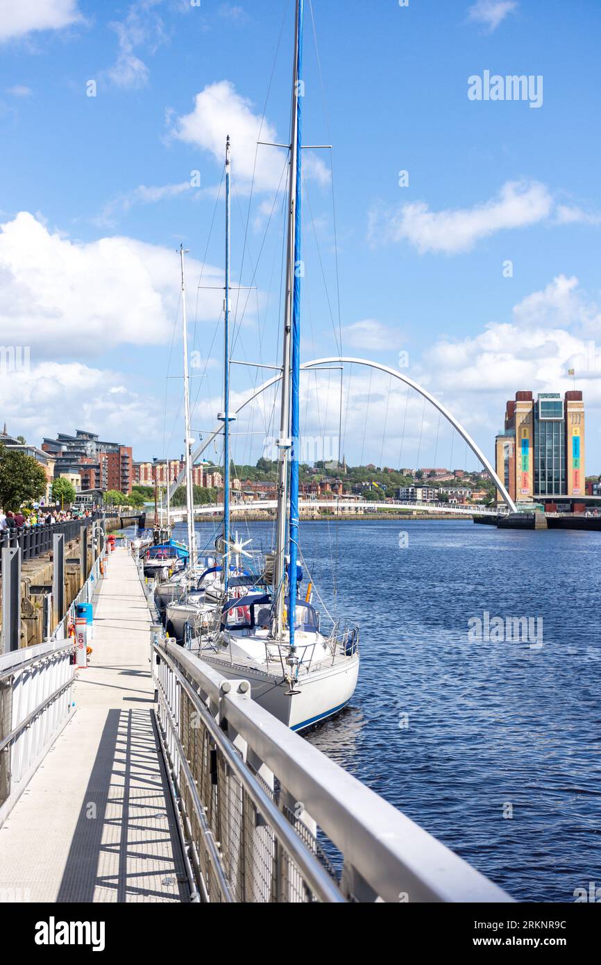 Newcastle City Marina on River Tyne, Newcastle upon Tyne, Tyne and Wear, England, Vereinigtes Königreich Stockfoto