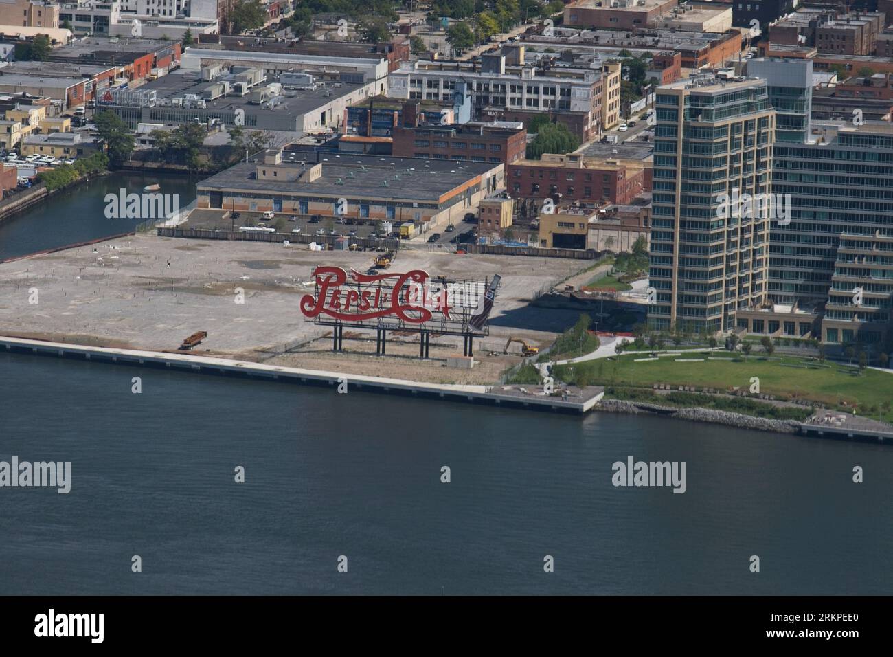 The Old Pepsi Sign in Gantry Plaza Long Island City NYC 2009 Stockfoto