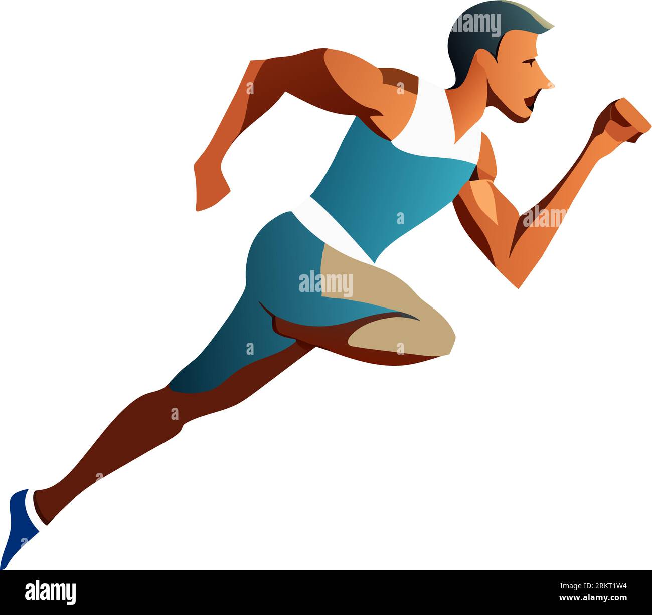 Leichtathletiker isoliert auf weißem Hintergrund Stock Vektor