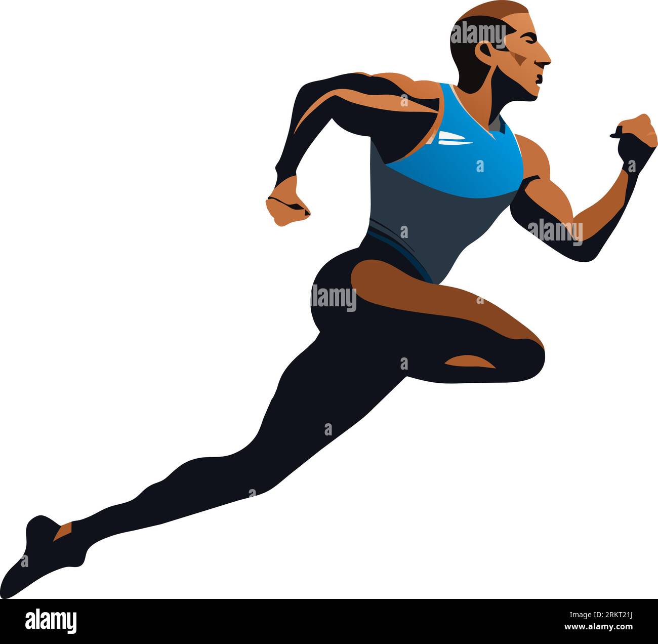 Leichtathletiker isoliert auf weißem Hintergrund Stock Vektor
