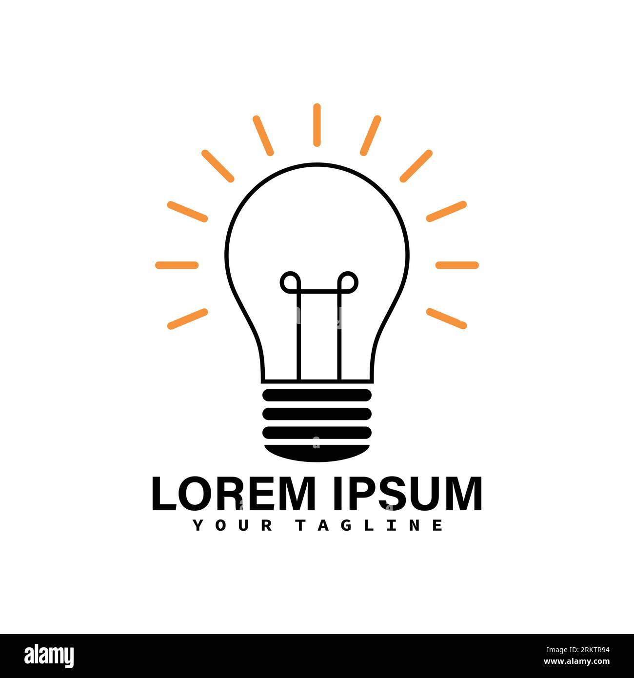 Vektorvorlage für das Logo der kreativen Lampe. Stock Vektor