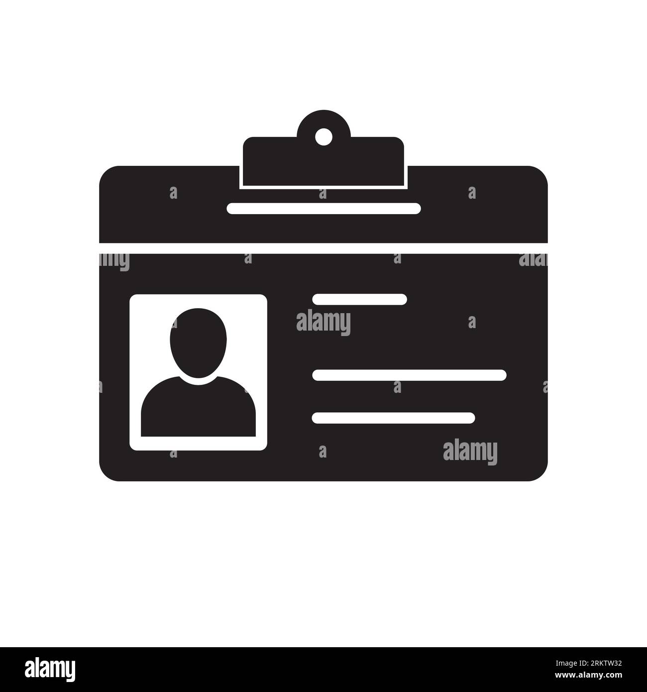 Symbol für ID-Karte. Führerschein, Personalausweissymbol für Website, Banner und Grafikelement. Isoliert auf weißem Hintergrund. Vektor il Stock Vektor