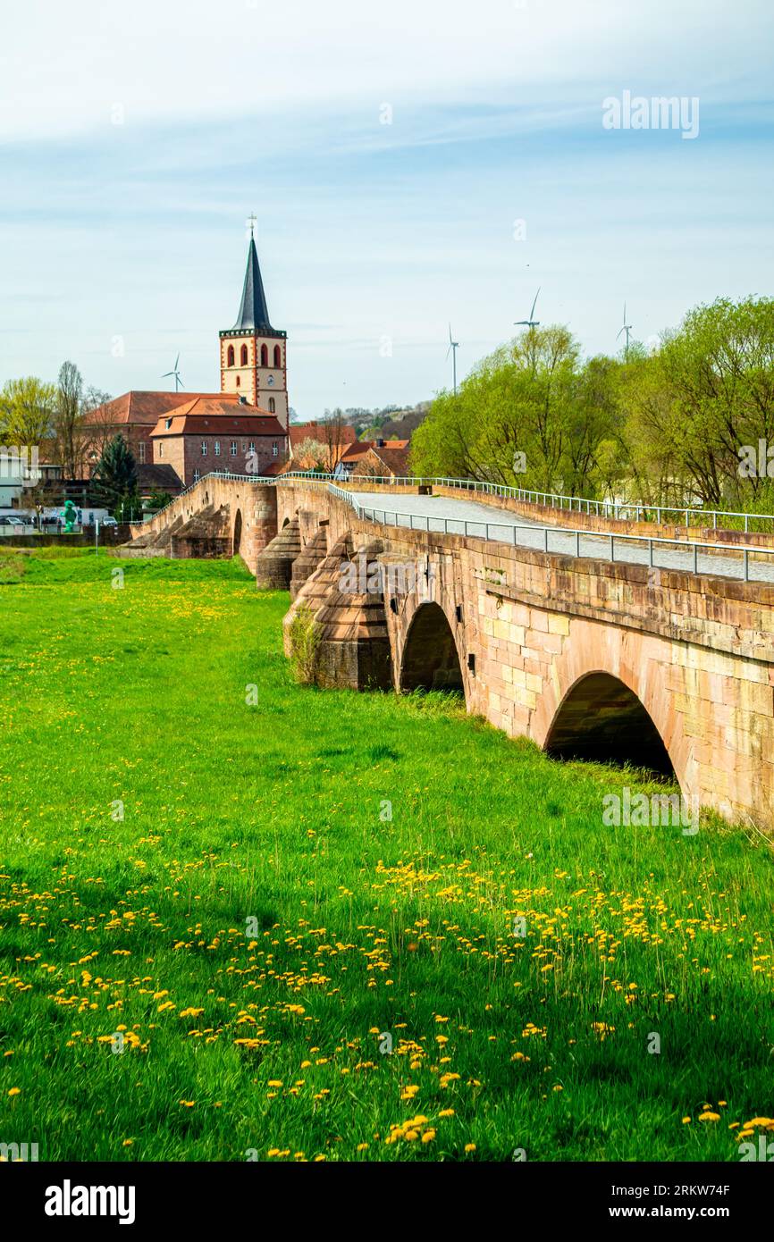 Sommerradtour durch das Werratal bei Vacha - Thüringen - Deutschland Stockfoto