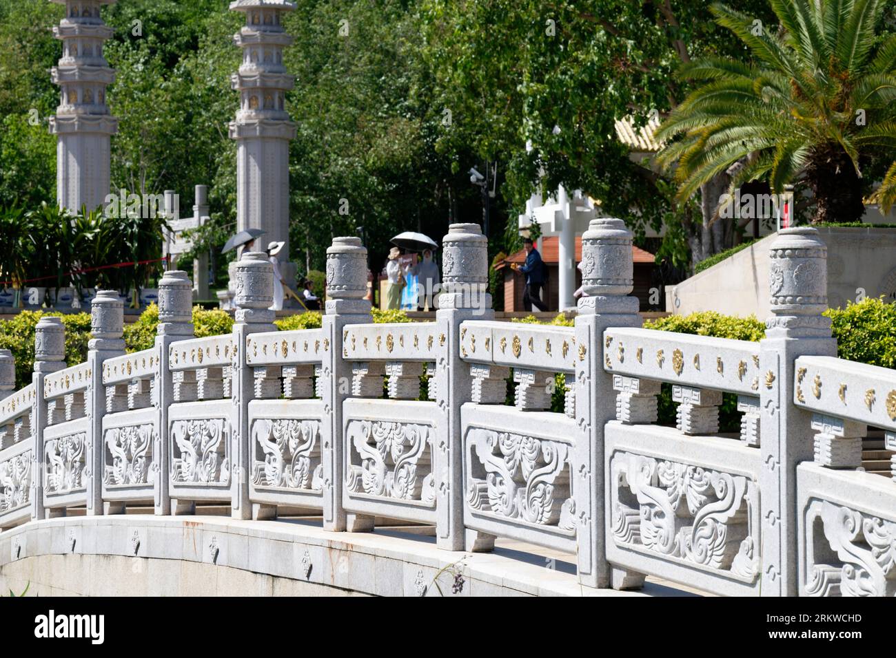 Nanshan China Famous Culture Park 4 face buddha Stockfoto