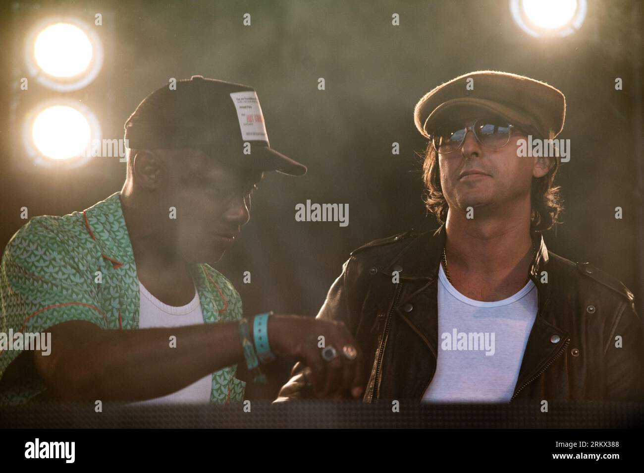 London, Vereinigtes Königreich. 25. August 2023. Gary Powell und Carl Barat von den Libertines, La Roux und Jamie Reynolds (Klaxons) unterhalten das Publikum auf dem All Points Festival in East London. Cristina Massei/Alamy Live News Stockfoto