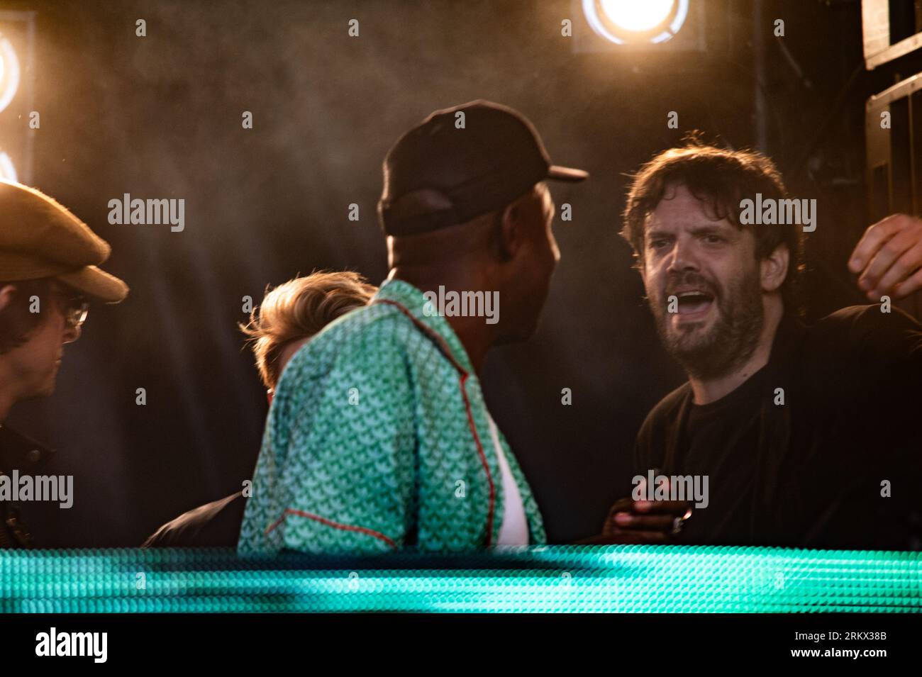 London, Vereinigtes Königreich. 25. August 2023. Gary Powell und Carl Barat von den Libertines, La Roux und Jamie Reynolds (Klaxons) unterhalten das Publikum auf dem All Points Festival in East London. Cristina Massei/Alamy Live News Stockfoto
