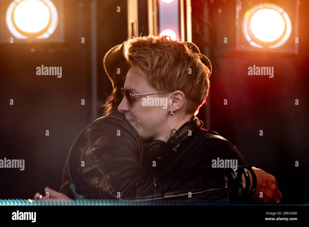 London, Vereinigtes Königreich. 25. August 2023. Gary Powell und Carl Barat von den Libertines, La Roux und Jamie Reynolds (Klaxons) unterhalten das Publikum auf dem All Points Festival in East London. Cristina Massei/Alamy Live News Stockfoto