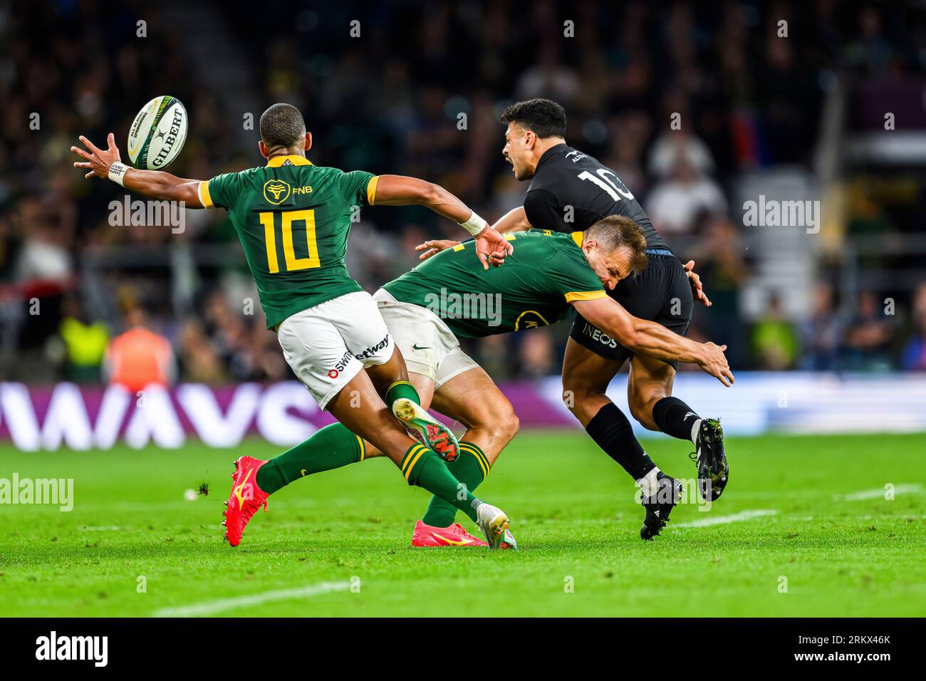 LONDON, VEREINIGTES KÖNIGREICH. 25. August, 23. August. Während des Qatar Airways Cup - Springboks gegen All Blacks im Twickenham Stadium am Freitag, den 25. August 2023. LONDON ENGLAND. Quelle: Taka G Wu/Alamy Live News Stockfoto