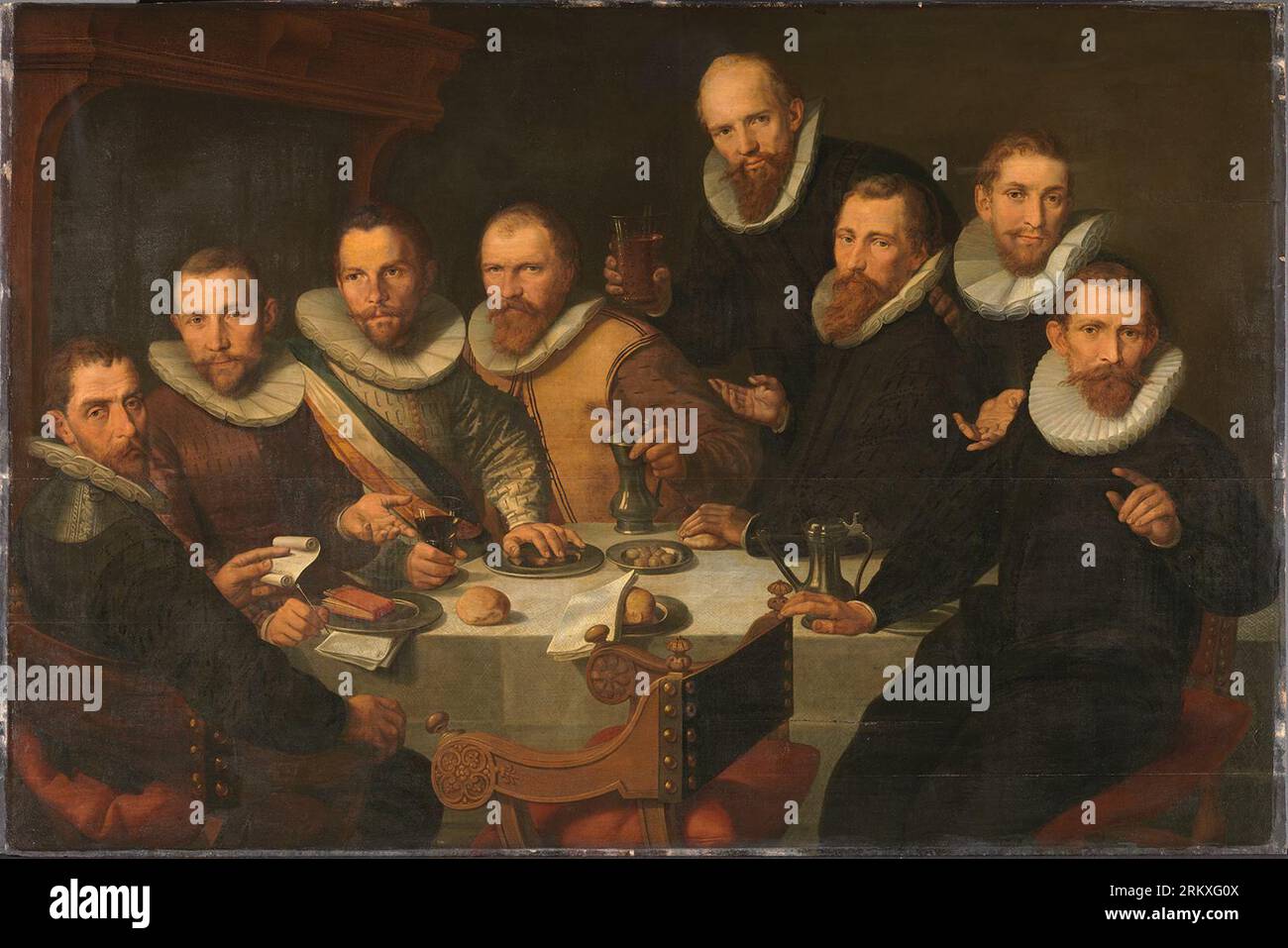 Wachleute der Kompanie von Kapitän Pieter van Neck (Fragment) 1604; 1604 von Aert Pietersz Stockfoto