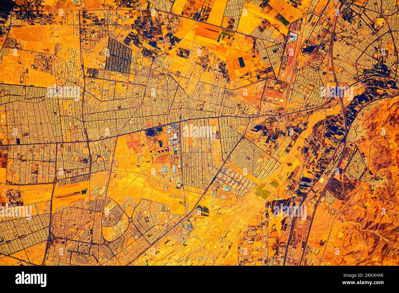 Teheran, Iran. Digitale Bildverbesserung durch die NASA. Stockfoto