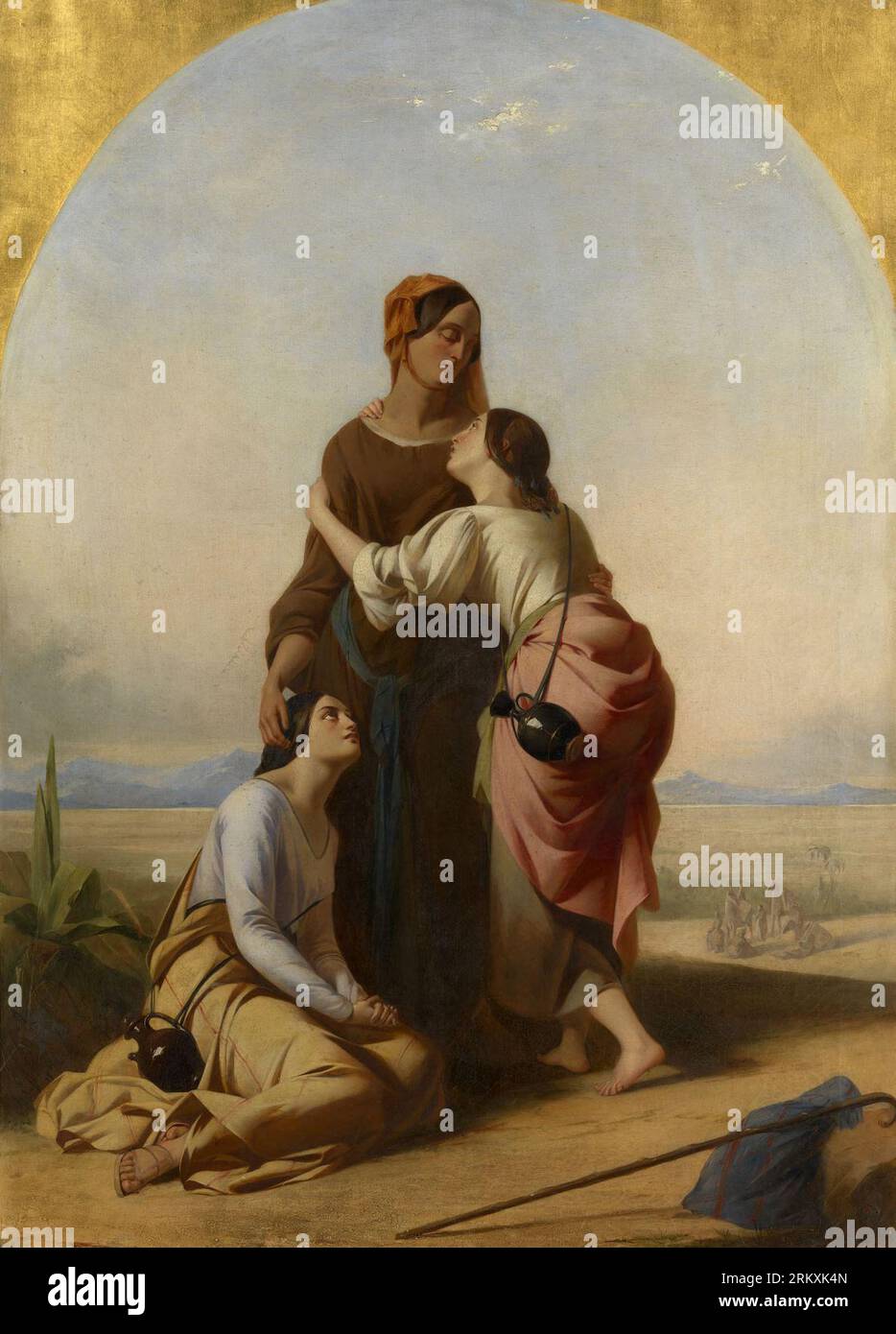 Naomi mit ihren Schwiegertöchtern 1844 von Henry Nelson O’Neil Stockfoto