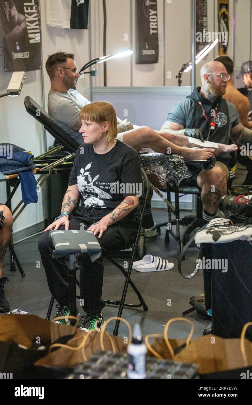 London, Großbritannien. 26. August 2023. The Big London Tattoo Show, Excel Centre London Credit: Ian Davidson/Alamy Live News Stockfoto