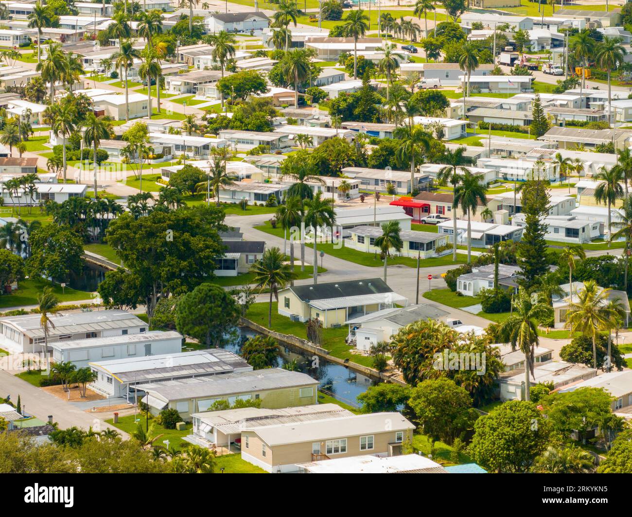Luftdrohnen-Foto-Mobil-Home-Park DAVIE Florida USA Stockfoto
