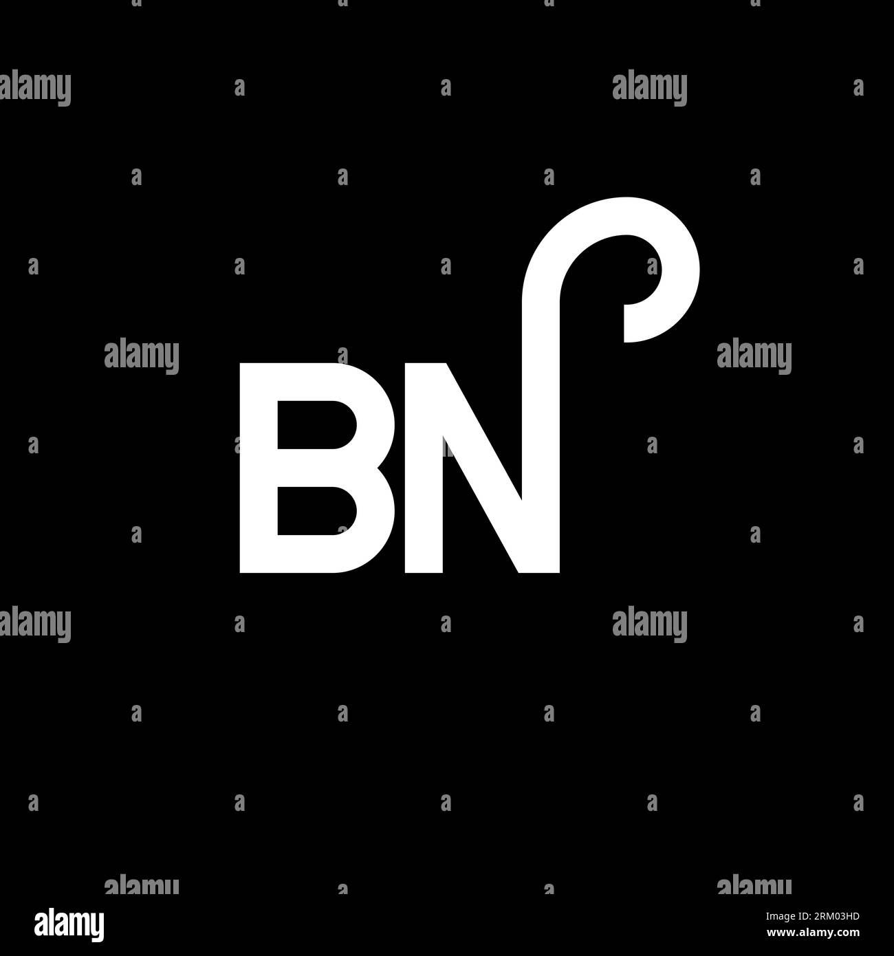 BN-Logo auf schwarzem Hintergrund. BN Creative Initials Letter Logo Konzept. BN-Letter-Design. BN-Design mit weißem Buchstaben auf schwarzem Hintergrund. B N Stock Vektor