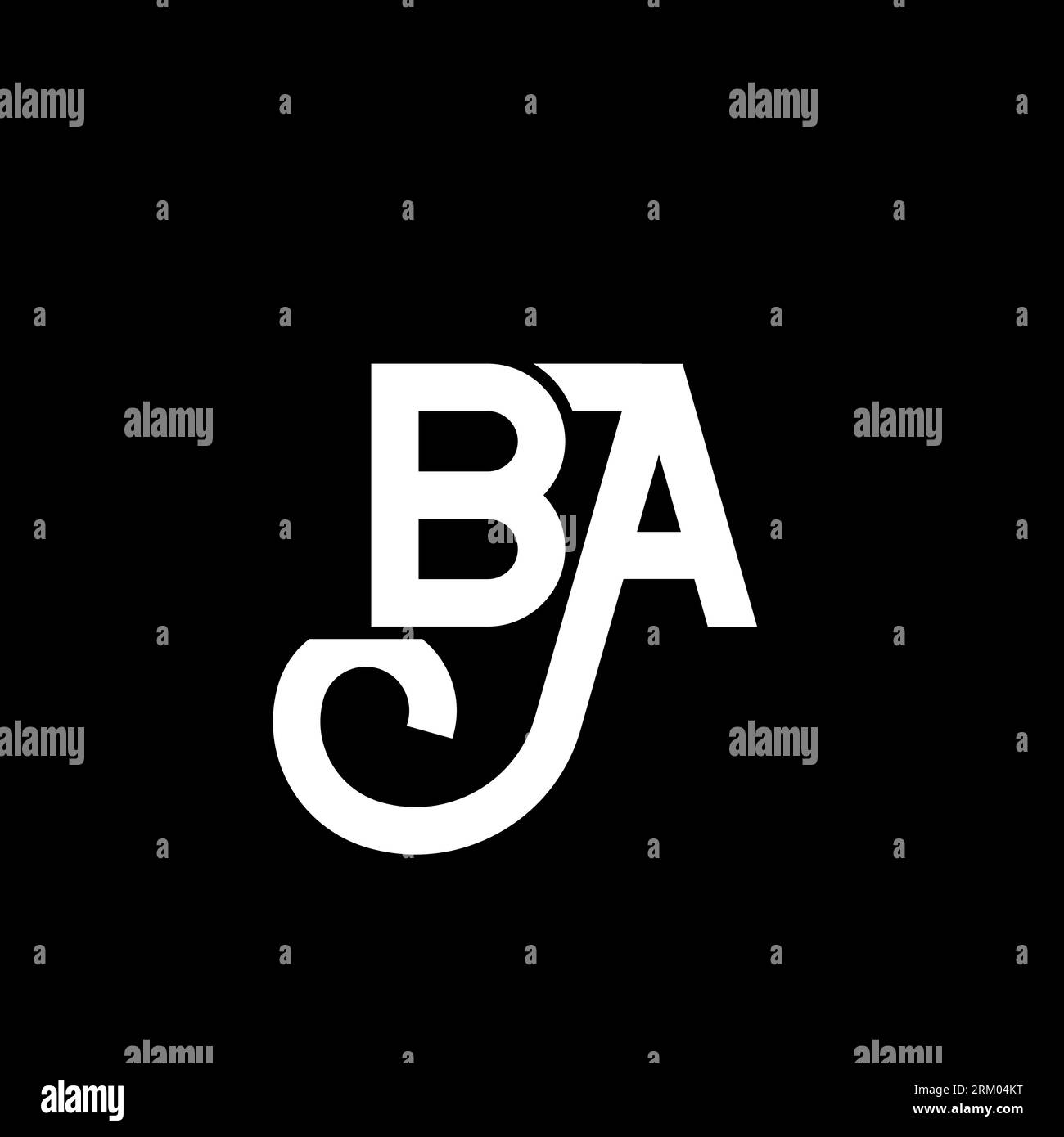 Logo-Design mit BA-Buchstaben auf schwarzem Hintergrund. BA Creative Initials Letter Logo Konzept. ba-Buchstabendesign. BA-Design mit weißem Buchstaben auf schwarzem Hintergrund. B A Stock Vektor