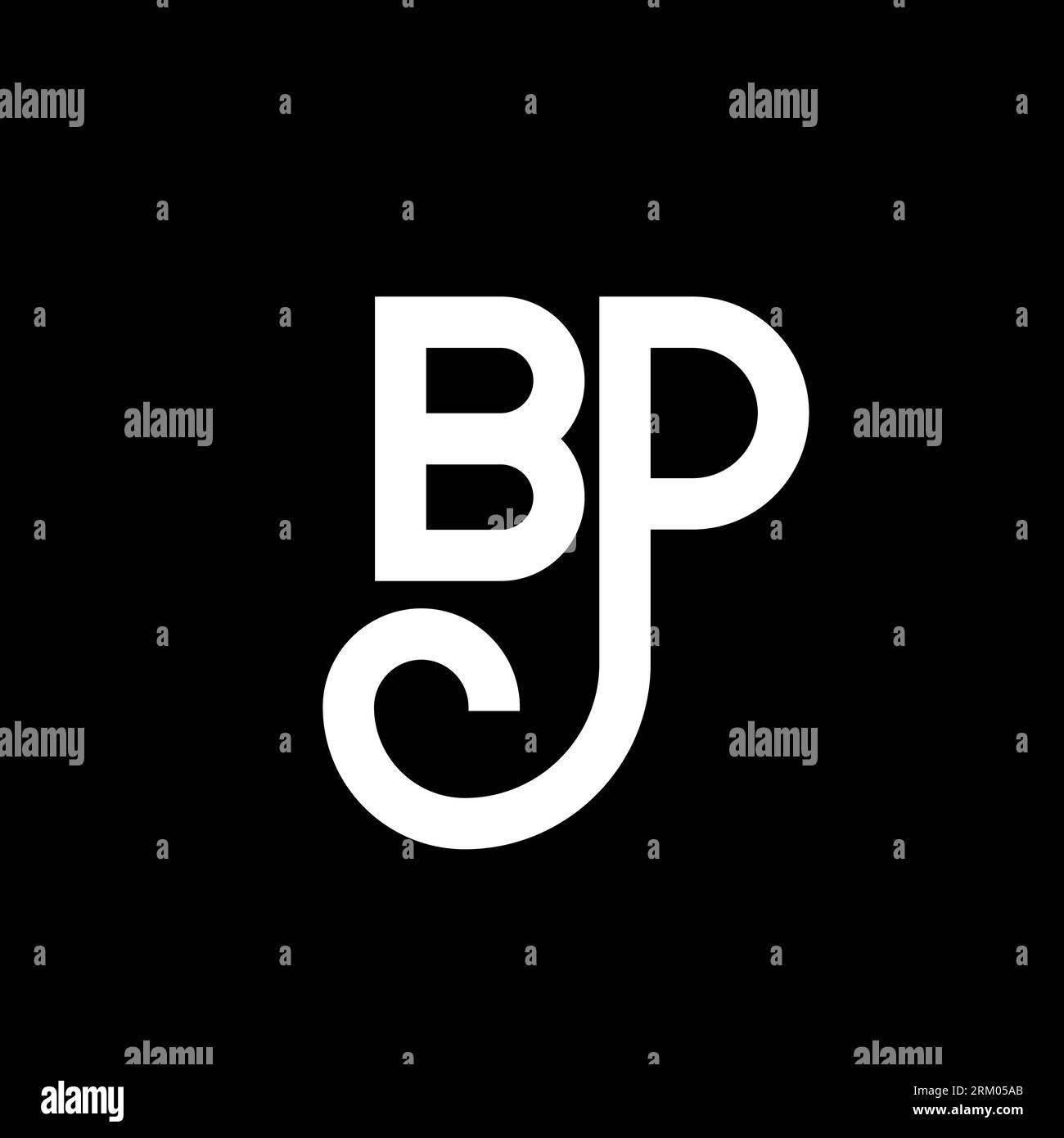 BP-Logo auf schwarzem Hintergrund. BP Creative Initials Letter Logo Konzept. bp-Letter-Design. BP-Design mit weißem Buchstaben auf schwarzem Hintergrund. B P Stock Vektor