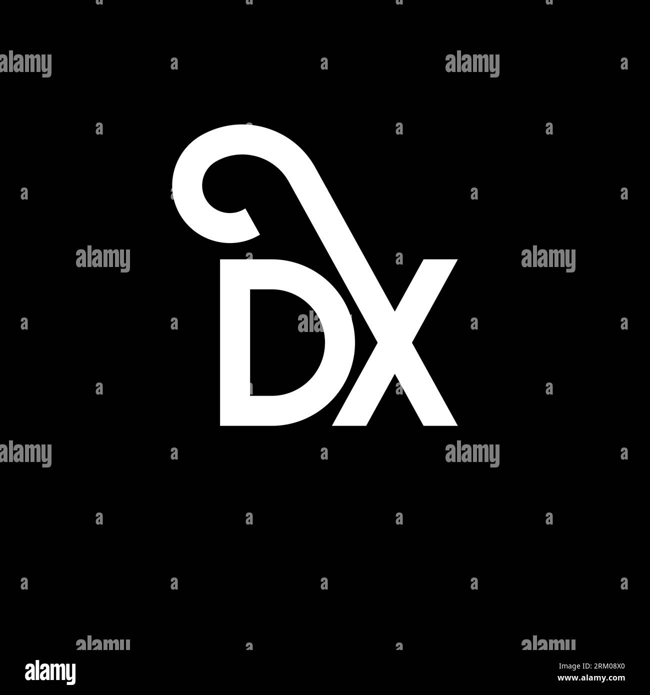 Logo-Design mit DX-Buchstaben auf schwarzem Hintergrund. DX Creative Initials Letter Logo Konzept. dx-Letter-Design. Weißes DX-Letter-Design auf schwarzem Hintergrund. D X Stock Vektor