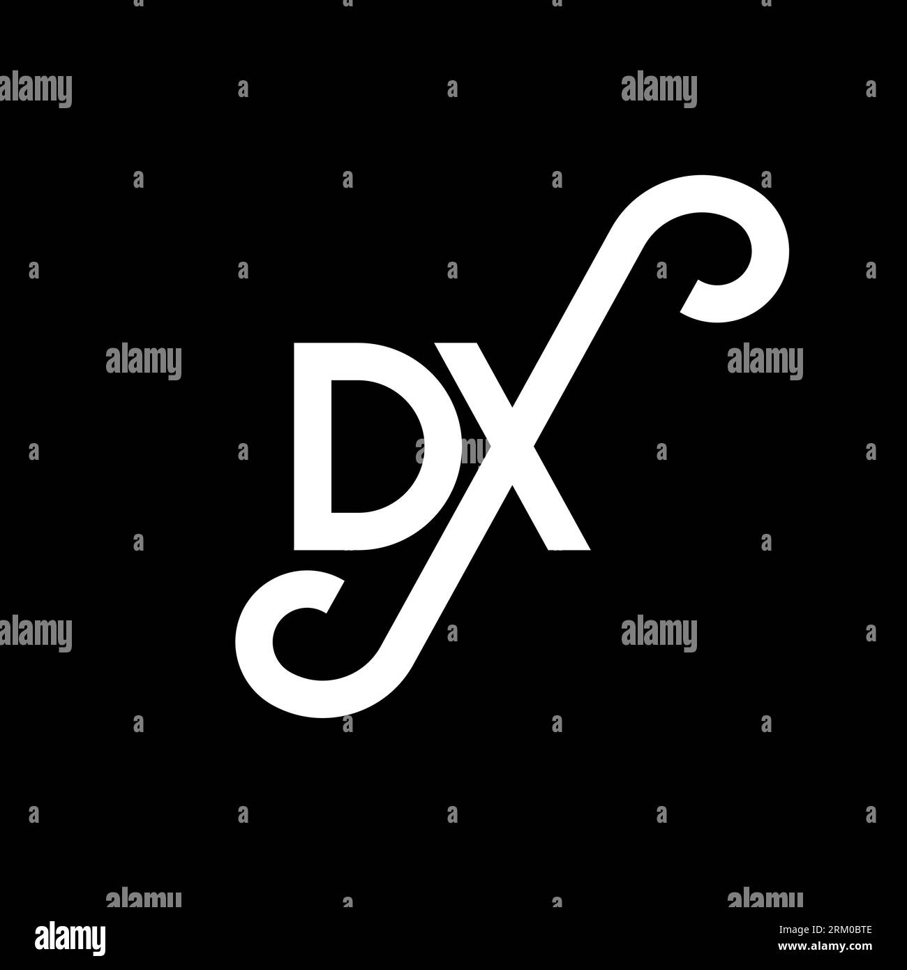 Logo-Design mit DX-Buchstaben auf schwarzem Hintergrund. DX Creative Initials Letter Logo Konzept. dx-Letter-Design. Weißes DX-Letter-Design auf schwarzem Hintergrund. D X Stock Vektor