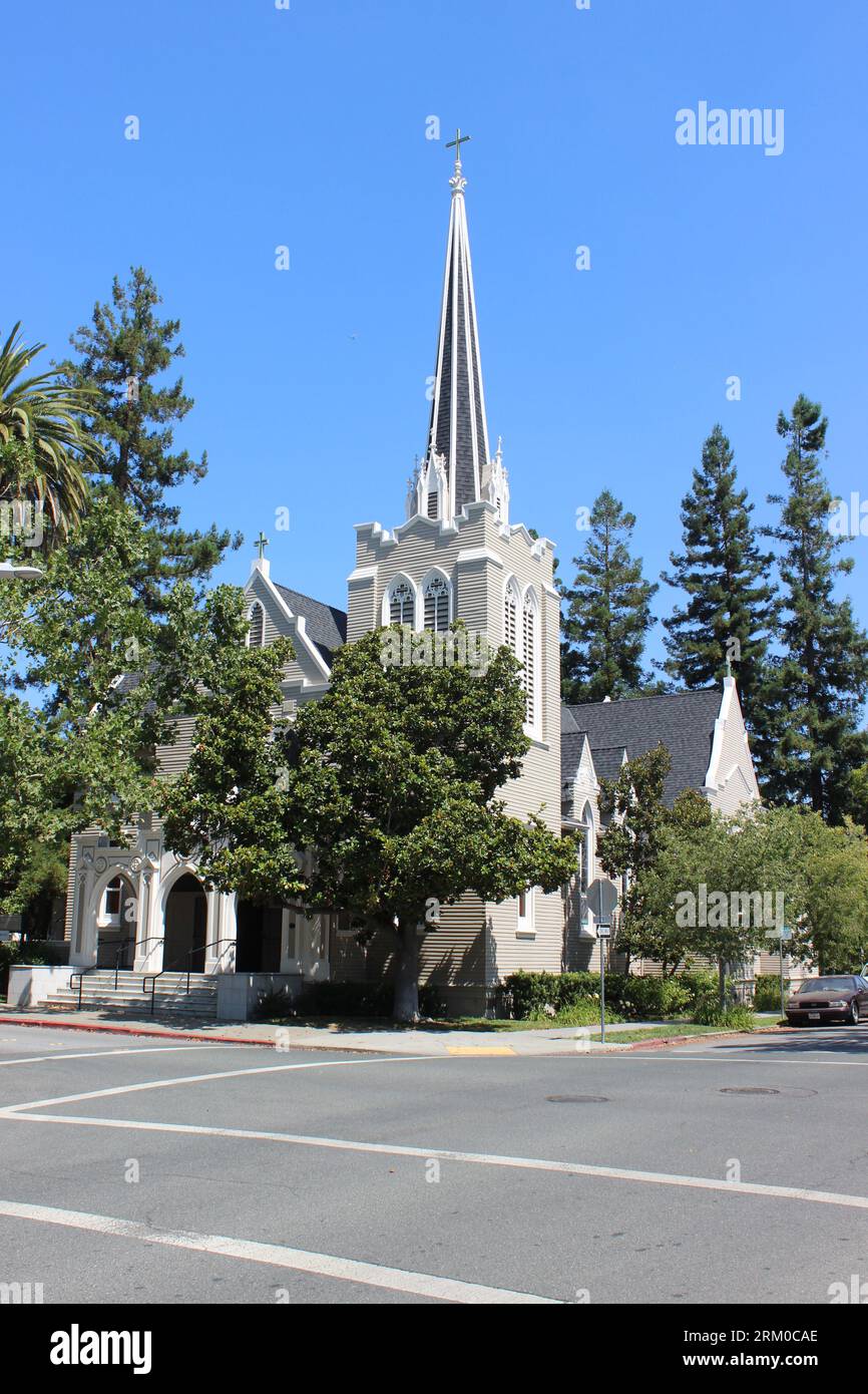 St. Thomas Aquinas Roman Catholic Church built 1901, designed by Shea & Shea, Palo Alto, California Stockfoto