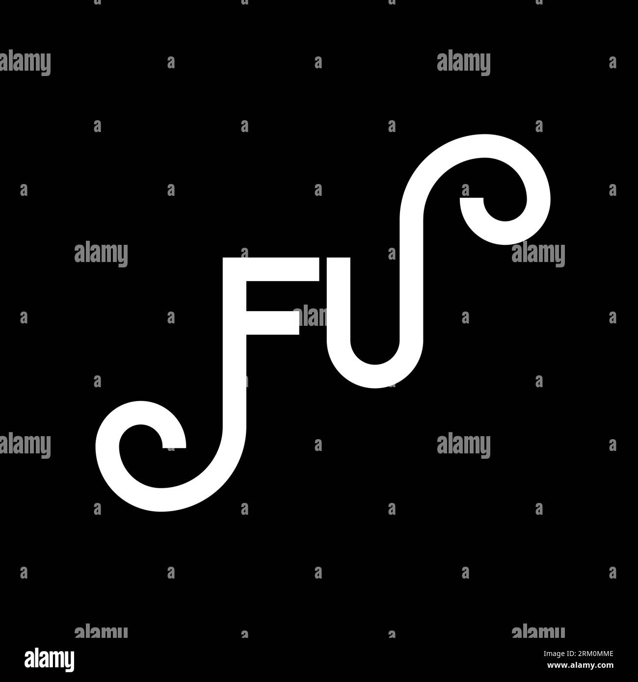 Logo mit FU-Buchstaben auf schwarzem Hintergrund. FU Creative Initials Letter Logo Konzept. fu-Letter-Design. FU-Design mit weißem Buchstaben auf schwarzem Hintergrund. F U Stock Vektor