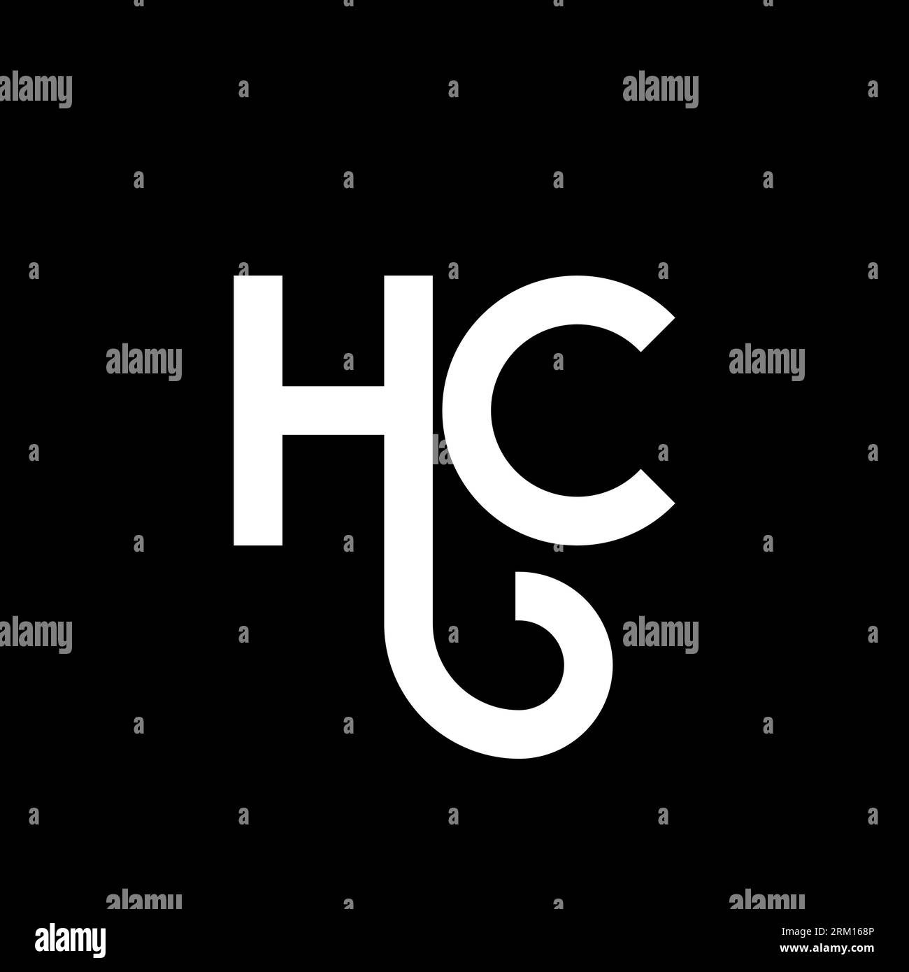 Logo-Design mit HC-Buchstaben auf schwarzem Hintergrund. HC Creative Initials Letter Logo Konzept. hc-Buchstabendesign. Weißes Buchstaben-Design auf schwarzem Hintergrund. H C Stock Vektor