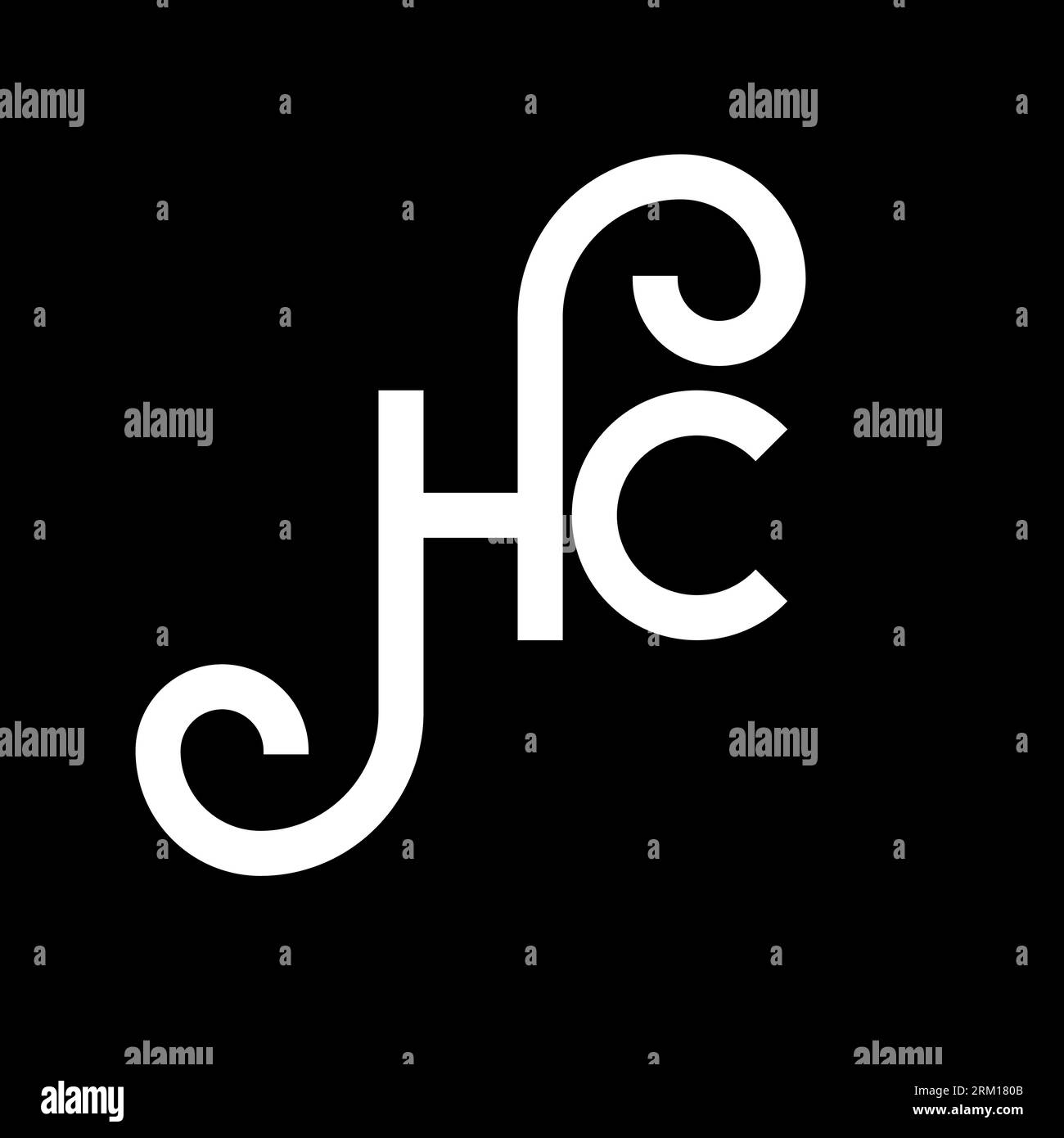 Logo-Design mit HC-Buchstaben auf schwarzem Hintergrund. HC Creative Initials Letter Logo Konzept. hc-Buchstabendesign. Weißes Buchstaben-Design auf schwarzem Hintergrund. H C Stock Vektor