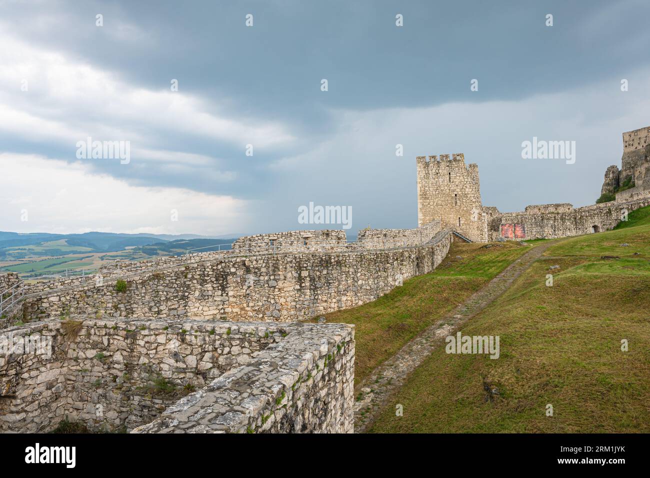 Der innere Teil der berühmten Spis-Burg in der Slowakei Stockfoto