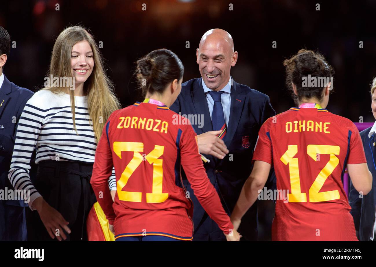 Hongkong, Australien: 20. August 2023. Finale der FIFA Fußball-Weltmeisterschaft der Frauen 2023. Spanien besiegte England und wurde Weltmeister. Oihane HERNANDEZ ist Hugge Stockfoto