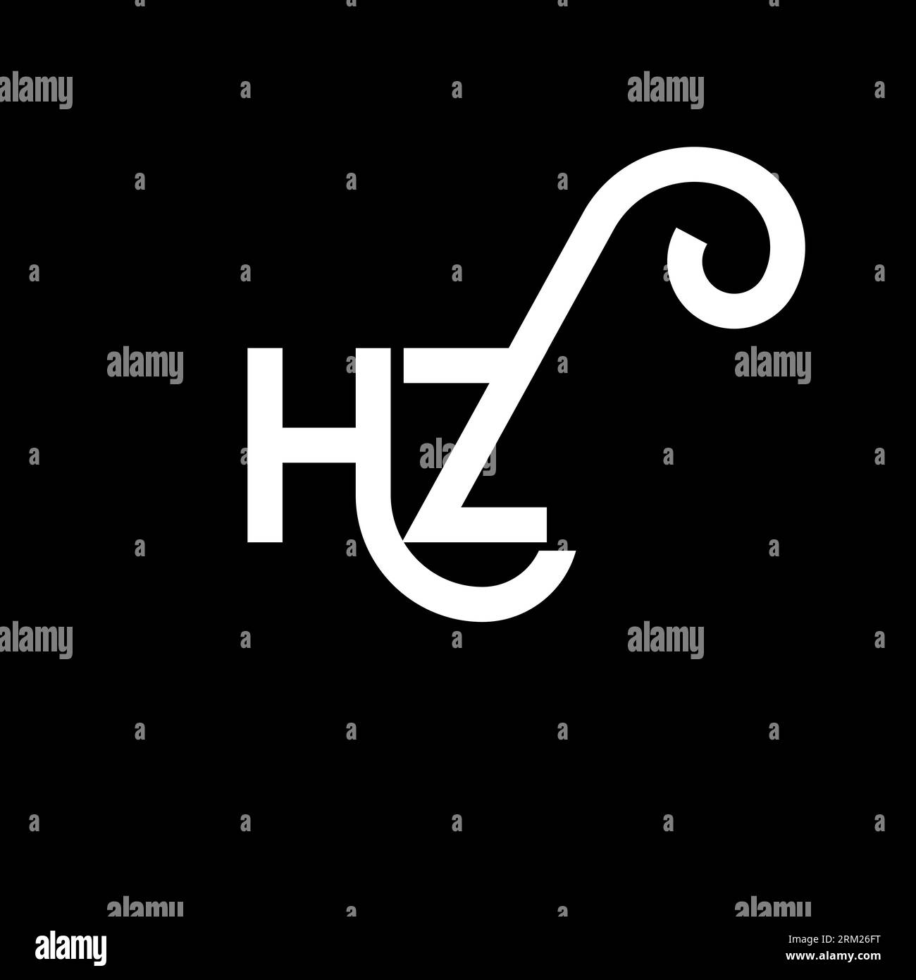 HZ-Logo auf schwarzem Hintergrund. HZ Creative Initials Letter Logo Konzept. HZ-Buchstabendesign. HZ-Design mit weißem Buchstaben auf schwarzem Hintergrund. H Z Stock Vektor