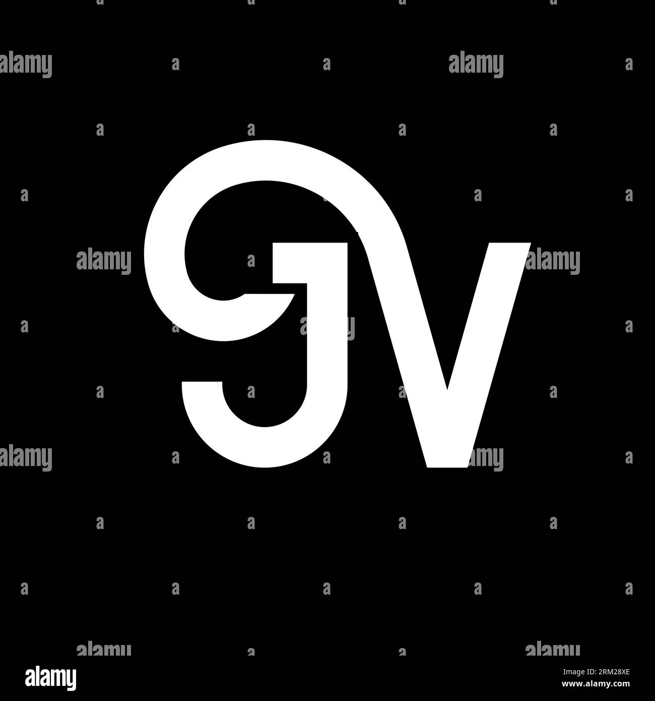 JV-Logo auf schwarzem Hintergrund. JV Creative Initials Letter Logo Konzept. jv-Letter-Design. JV-Design mit weißem Buchstaben auf schwarzem Hintergrund. J V Stock Vektor