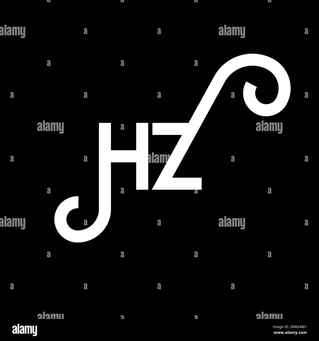 HZ-Logo auf schwarzem Hintergrund. HZ Creative Initials Letter Logo Konzept. HZ-Buchstabendesign. HZ-Design mit weißem Buchstaben auf schwarzem Hintergrund. H Z Stock Vektor