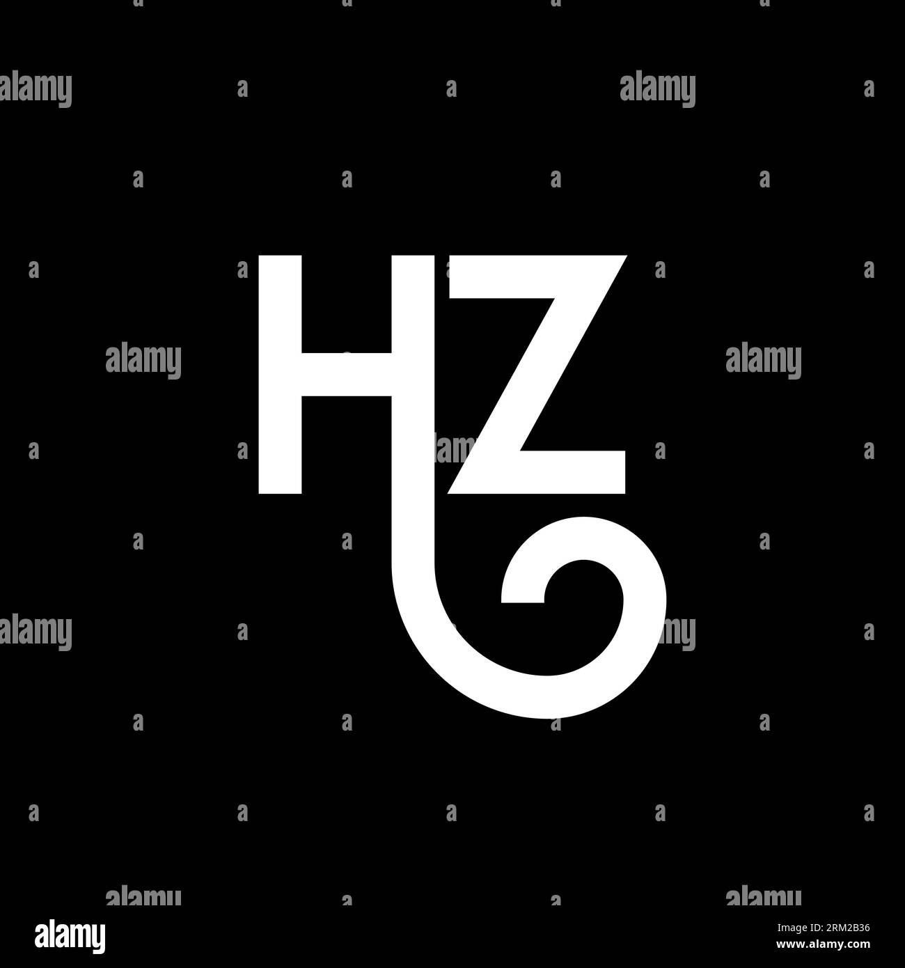 HZ-Logo auf schwarzem Hintergrund. HZ Creative Initials Letter Logo Konzept. HZ-Buchstabendesign. HZ-Design mit weißem Buchstaben auf schwarzem Hintergrund. H Z Stock Vektor