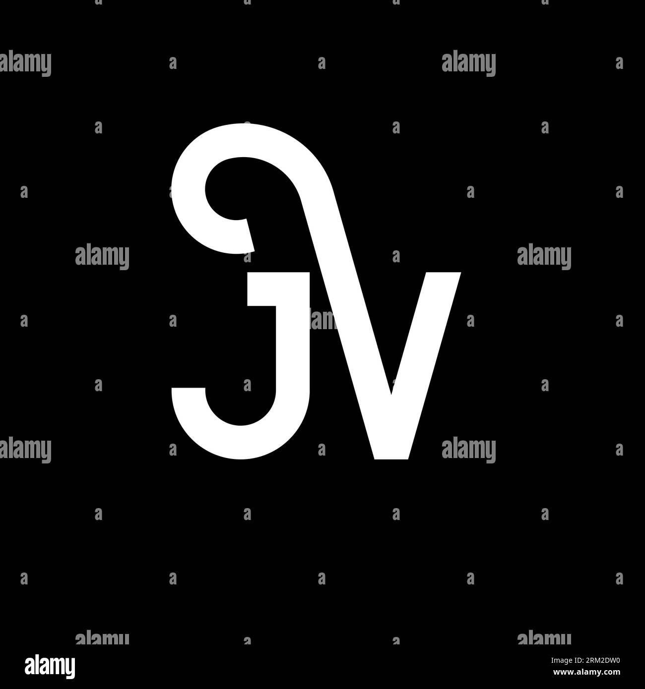 JV-Logo auf schwarzem Hintergrund. JV Creative Initials Letter Logo Konzept. jv-Letter-Design. JV-Design mit weißem Buchstaben auf schwarzem Hintergrund. J V Stock Vektor